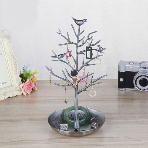 30pcs Jewelry Display Stand Rack Tree Bird Stand Iron Necklace Earring Holder Bracelet Fashion Organizer 4 Colors