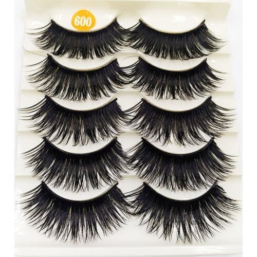 5 Pairs Thick Long False Eyelashes Crisscross fake lashes Eye Lashes Extension HandMade Eye Makeup Tools For Party Club