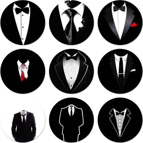 Anonymous a man with business suit Badge Brooch Pin Accessories For Clothes Backpack Decoration gift 58mm