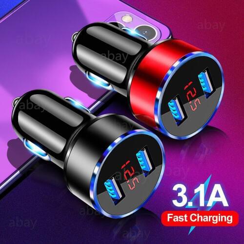 Mini USB Car Charger For Mobile Phone Charger GPS Fast Charger Car-Charger Dual USB Car Charger For Iphone 11 7 8 USB Adapter