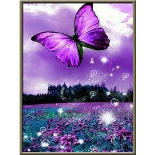 Butterfly Flower DIY 11CT Cross Stitch Embroidery Kits Craft Needlework Set Printed Canvas Cotton Thread Home Wholesale