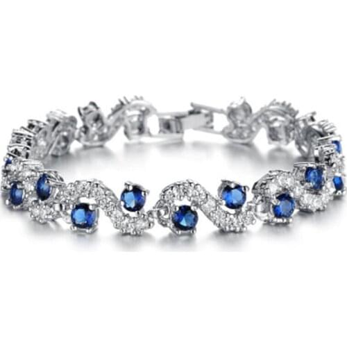 New Fashion Luxury Charm Cubic Zirconia Chain Link Copper Bracelets For Women Bracelets On Hand Wedding Party Women Jewelry