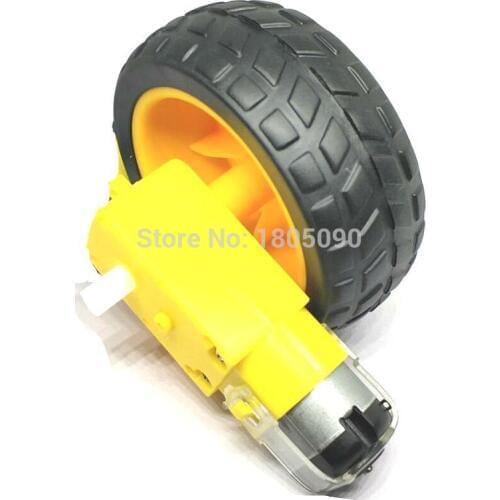 TT Motor 130motor with the wheel Smart Car Robot Gear Motor for Arduino DC3V-6V DC Gear Motor 1pcs TT motor+1pcs 65mm wheel
