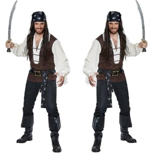Halloween New Men Cosplay Pirate Costumes Carnival Pirate Stage Performance Costume Christmas Male Party Suit