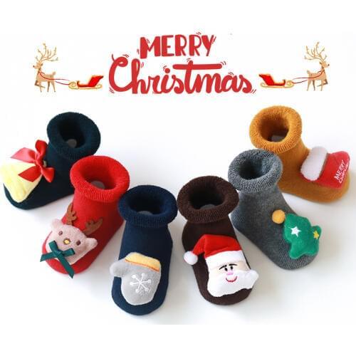 Cotton Christmas Socks Baby Christmas stocking 2019 Autumn Winter New Year Santa Claus Christmas Tree Snow Elk Gift Happy Socks