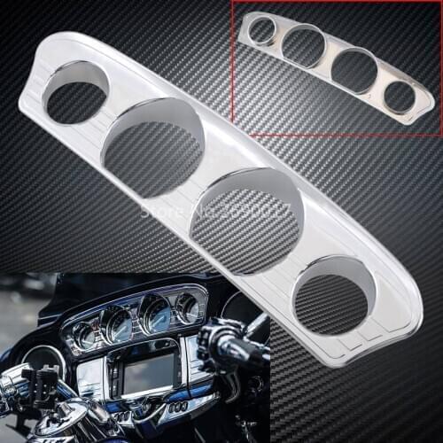 Motorcycle Chrome Panel Adhesive Gauge Bezel Trim For Harley Electra Glide Street Tri Glide Ultra Limited 2014-2019