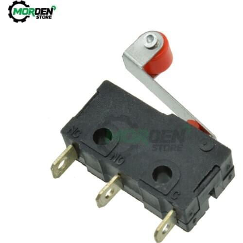 10Pcs KW12-3 Mini Micro Switch 3Pin Limit Switch 5A AC 125V-250V Micro Switches Lever Arm Snap Action Switch with Pulley