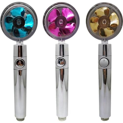 Multi-color Propeller Handheld Shower Head High Pressure Adjustment Nozzle Handheld Water-Saving Nozzle Bathroom Accessories