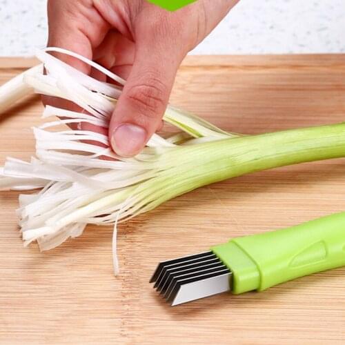 Stainless Steel Multifunctional Green Onion Cutter Green Onion Wire Scraper Magic Power Green Onion Dicing Knife Kitchen Tools