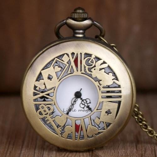 Fashion Classic Bronze Quartz Pocket Watch Movie Theme Pocket Watch Dial White Best Gifts for Women Children