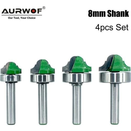 LAVIE 4pcs Set 8mm Shank Router Bit Bearing Double Roman Ogee Edging Milling Cutter For Wood Woodwork Line Knife Hobbing MC02101