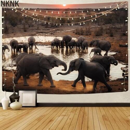 NKNK Brand Elephant Tapestry Animal Home Tapestrys Home Rug Wall Trees Tapestries Landscape Tenture Mandala Decor Mandala