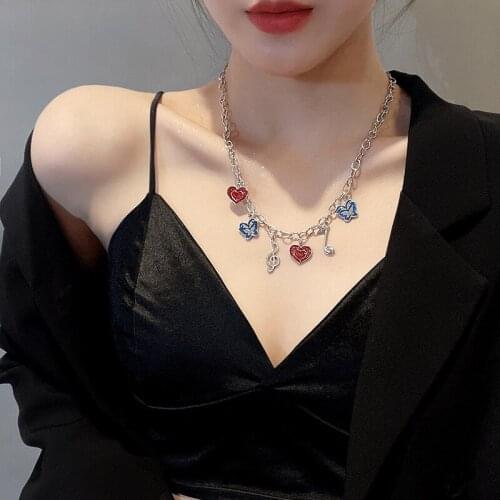 2021 New Halloween Christmas Birthday Lover Butterfly Note Love Necklace Design Clavicle Chain butterfly necklace boho