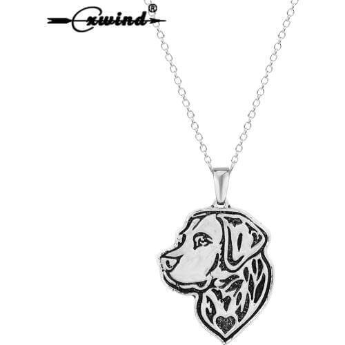 Cxwind Labrador Retriever Necklaces Pendants Heart Labrador Retriever Dog Necklace Pet for Women Jewelry Chain Necklaces Chokers