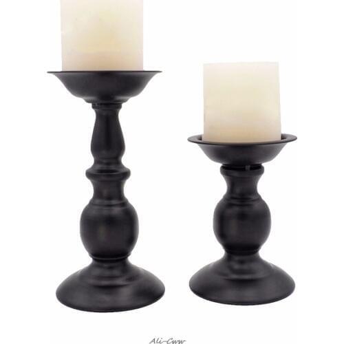 Black Metal Candlestick Christmas Home Decor High Quality Candle Holder Stand Wedding Party Table Decoration Gifts 50XX003