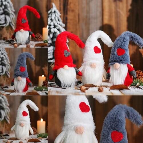 Christmas Plush Beard Rudolph Santa Doll Ornaments Hanging Decoration Non-woven New Year Gift High Quality