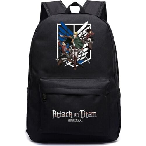Attack on Titan Backpack Eren Teenager BookBag Japan Anime Printing Schoolbag Unisex Attack On Titan Backpack Travel Mochila