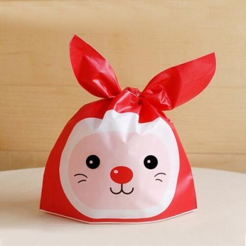 Rabbit ear cookie bags plastic candy Biscuit Packaging Bag Wedding Candy Wrapper Gift Bags party decorations 100PCS/LOT