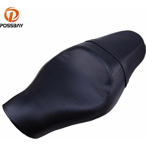 POSSBAY Motorcycle Saddle Seats Front Driver Rear Passenger Seats Cushion Pad for Harley Sportster XL 883 1200 Cafe Racer Seat