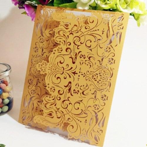 Sky Elina 10pcs Laser Cut floral designs Invitations card Groom and Bride Wedding Decoration Invitation Shower Supplies 8zSH073