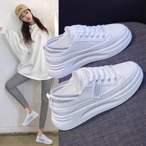 Sports Anti-Slip Womens Shoes 2021 Spring Student White Shoes Platform Sneaker Women Shoes