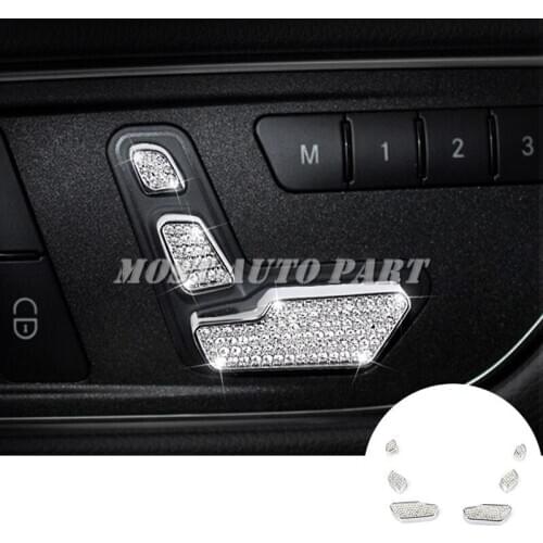 Rhinestone Style Seat Adjust Button Trim Cover For Benz GLE W166 C292 GLS X166 2015-2019 Car Decoration Car Accesories Interior