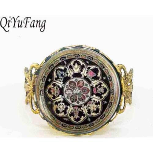 Tibetan Buddhist mandala ring Sacred geometry Jewelry ring Spiritual accessory black men mandala ring