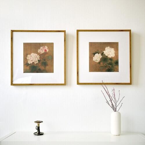 Traditional Chinese painting flowers picture painting vintage posters lotus flowers Confederate rose pictures masterpiece
