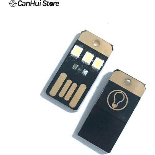 5PCS/LOT 3LED Mobile Power Supply USB Lamp Black LED Bulb Keychain Pocket Card LED Light USB mobile light