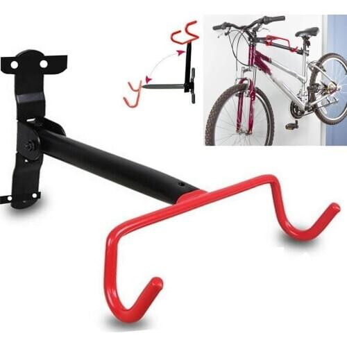 Bike Wall Mount Rack Hook Hanger Bicycle Storage Display Rack Garage Horizontal Room Indoor Bike Holder Folding Flip Up Rack