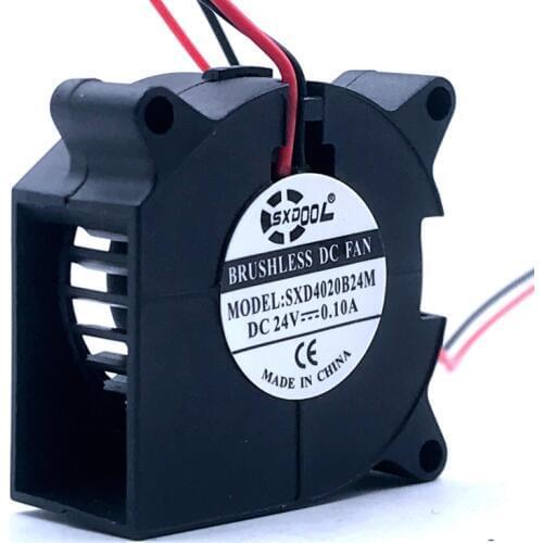 2PCS SXDOOL 3D Printer Fan 40mm 4020 Turbo Blower 24V 12V 5V sleeve Bearing Cooling Fan 40mm x 40mm x 20mm for 3D Printer Parts