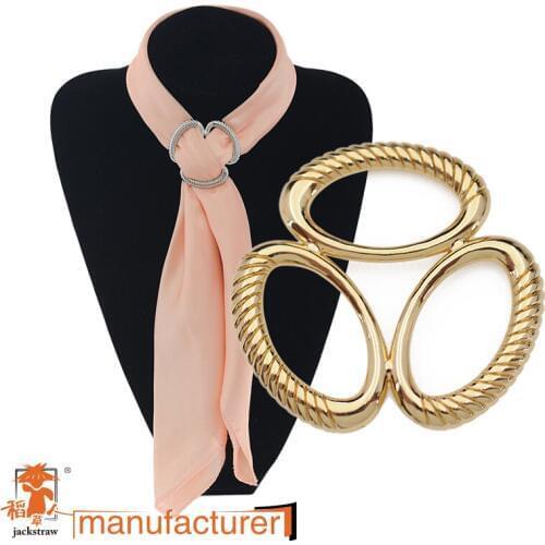 Plating quality oval three-ring silk scarves Wholesale high-grade Europe and the scarf buckle manufacturer