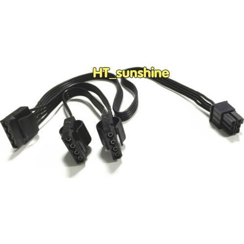 High Quality NEW 6 pin 6Pin PCI-E to 3 IDE Molex 4Pin Modular Power Supply Adapter Cable for Seasonic KM3 Series