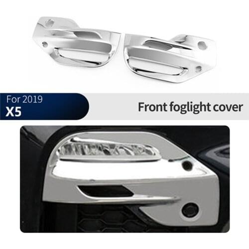 Rear Front Fog Light Lamp Cover Trim For BMW X5 2019 Chrome Tail Foglight Frame Trims Car Styling Accessories