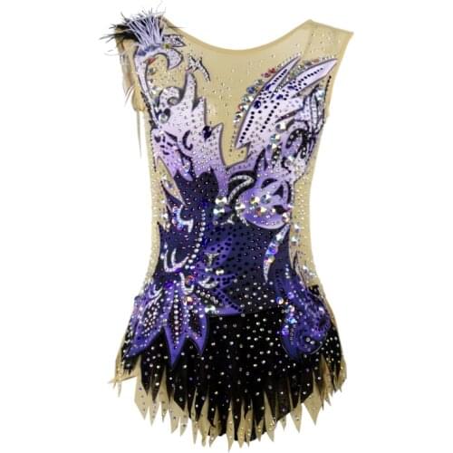 Rhythmic Gymnastics Leotards Womens Girls' Spandex Kids Performance Rhythmic Gymnastics Leotards Skirts Child