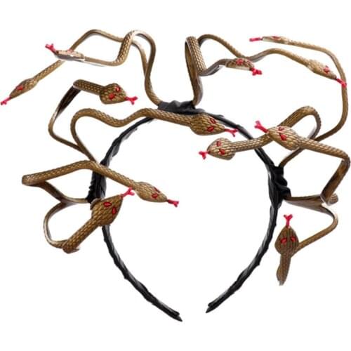 Snake Shape Headwear Medusa Snake Costume Headband Dress-up Headpiece for Masquerade Party Novelty Halloween Headdress