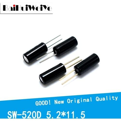 10PCS SW520D Vibration Sensor Metal Ball Tilt Shaking Switch 5.2*11.5 SW-520D Tilt Shaking Position Switches Gold/Silver Plated