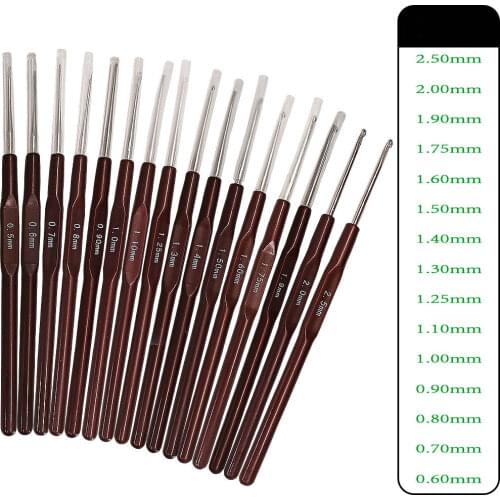 DONYAMY 16pcs/set Crochet Hook Plastic Handle Crochet Hooks Handle Knitting Needles