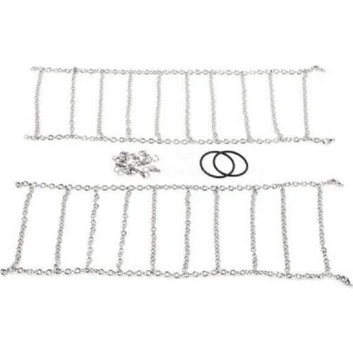 2Pcs Metal 120mm 1.9Inch Tires Snow Chain for 1/10 RC Rock Crawler Traxxas TRX-4 TRX4 Axial SCX10 90046