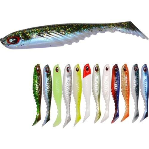 3Pcs/lot 105mm Soft Baits Shad Soft Lure For Fishing Lure Bait TunaT-tail Easy Shiner Smell perch Rubber Wobblers Fish Tackle