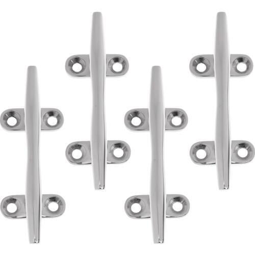 4 Pack Boat Dock Cleat 4 inch 10mm Open Base - Heavy Duty 316 Stainless Steel
