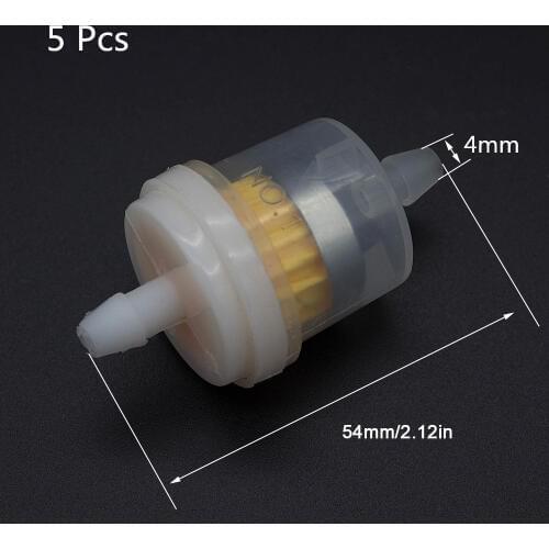 5Pcs Motorcycle Scooter Moped Scooter Dirt Bike ATV Go Kart Petrol Gas Gasoline Fuel Oil Filter Clear Inline For Universal Moto