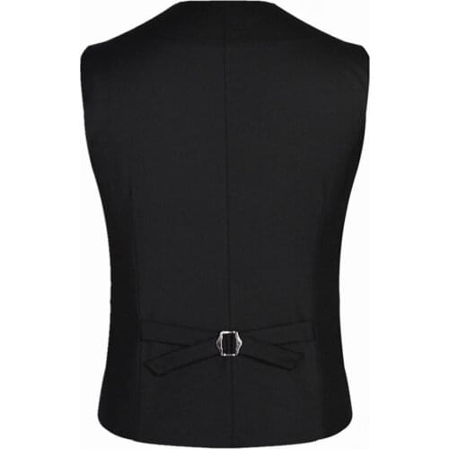 50% HOT SALES！！！Business Men 4 Buttons V-Neck Sleeveless Waistcoat Slim Fits Working Wedding Vest