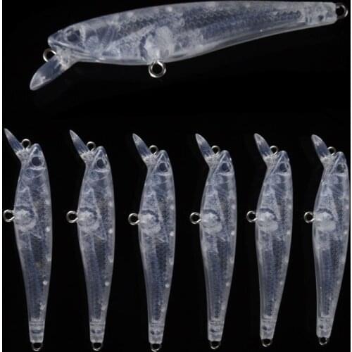 6.7CM 3.3G 50pcs Blank Unpainted Bait DIY Minnow Crankbait wobbler Unpainted Lure Freshwater Fishing Blank Hard Lures Isca Pesca