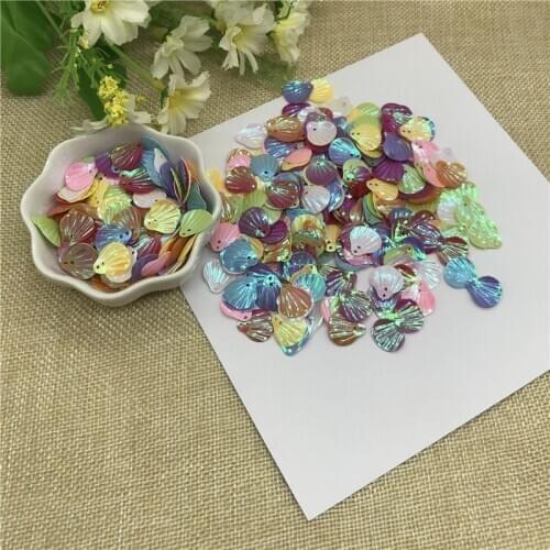 25g 13*14mm Mixed Color shell Sewing Garment Accessories,Clothing accessories,DIY Sequins scrapbooking shakes