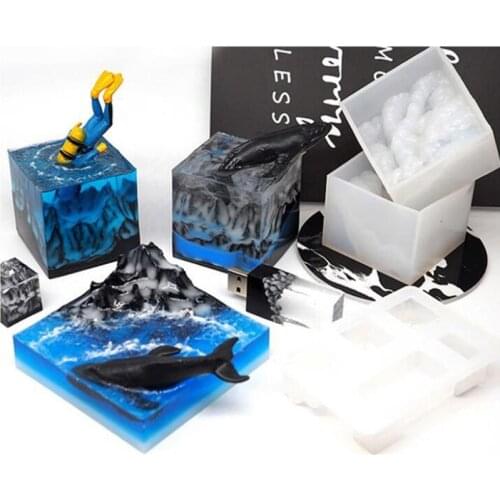 Aouke Pyramid,Mountain,Cube Silicone Mould DIY UV Resin Decorative Craft Jewelry Making Mold Epoxy Resin Molds for Jewelry