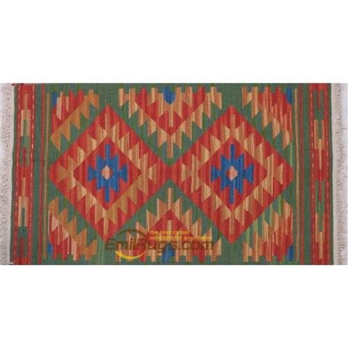 Bohemian tapestriesNordic style hand-woven wool Kilim carpet/rugs/tapestries/Kerim window carpet CORLEO 2x3.5 FLUOgc131kliyg30