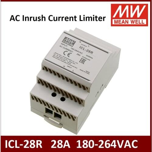 Mean Well Din Rail Type Switching Power Supply ICL-28R 28A AC Inrush Current Limiter Built-in thermal fuse and bypass relay