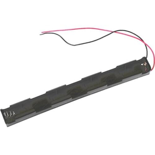 Battery Case 5th 3 AA 4.5V Long Strip Storage Holder Box Black Wire Leads Batteries Single Side Plastic Container HX6A