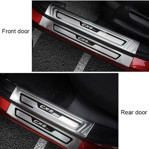 For Mazda CX-5 CX5 2020-2017 Car Door Sill Trim Stainless Steel Scuff Plate Welcome Pedal Protector Cover Interior Accessories